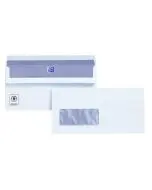 PLUS FABRIC DL ENVELOPES WINDOW WALLET SELF SEAL 120GSM WHITE (PACK OF 500) C22570