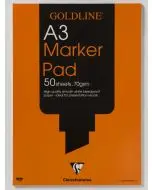 CLAIREFONTAINE GOLDLINE A3 30 SHEET 70GSM ACID-FREE BLEEDPROOF PAPER WHITE MARKER PAD GPB1A3 (PACK OF 1)