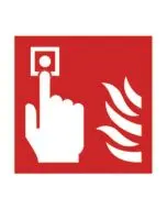 SAFETY SIGN FIRE ALARM 100X100MM SELF-ADHESIVE (PACK OF 5) KF68B/S