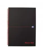BLACK N' RED RULED WIREBOUND HARDBACK NOTEBOOK 140 PAGES A4 (PACK OF 5) 846354905
