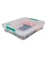 STORESTACK 9 LITRE STORAGE BOX W430XD360XH90MM CLEAR RB75897