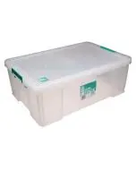 STORESTACK 51 LITRE STORAGE BOX W660XD440XH230MM CLEAR RB11089