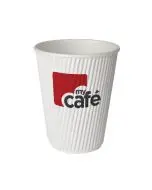 MYCAFE 8OZ RIPPLE WALL HOT CUPS (PACK OF 500 CUPS) HVRWPA08V