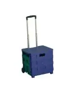 FOLDING CONTAINER TROLLEY WITH LID BLUE /GREEN 379531