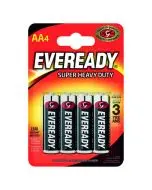 EVEREADY SUPER HEAVY DUTY AA BATTERIES (PACK OF 4) R6B4UP