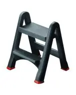 FOLDING PLASTIC STEP STOOL BLACK 333650