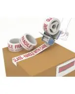 POLYPROPYLENE TAPE PRINTED CONTENTS CHECKED 50MMX66M (PACK OF 6)WHITE RED PPPS-SECURITY