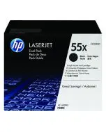 HP 55X BLACK HIGH YIELD LASERJET TONER CARTRIDGE (PACK OF 2) CE255XD