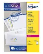 AVERY ULTRAGRIP LASER LABEL 21 PER SHEET 63.5X38.1MM WHITE (PACK OF 2100) L7160-100 (PACK OF 100 SHEETS)