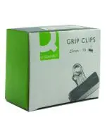 Q-CONNECT GRIP CLIP 25MM BLACK (PACK OF 10 CLIPS) KF01287
