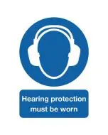 SAFETY SIGN HEARING PROTECTION MUST BE WORN A4 PVC MA01950R (PACK OF 1)
