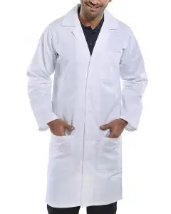 BEESWIFT POLY COTTON WAREHOUSE COAT WHITE 38 (PACK OF 1)