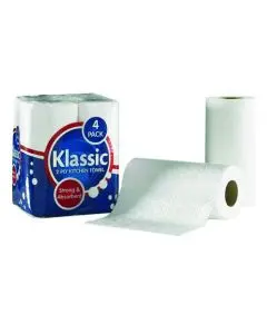 KLASSIC 2-PLY KITCHEN ROLL WHITE (PACK OF 4 ROLLS)