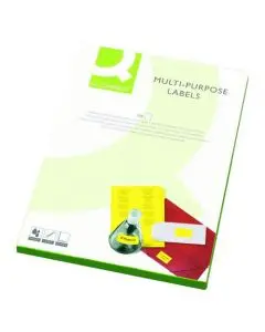 Q-CONNECT MULTIPURPOSE LABELS 99.1X38.1MM 14 PER SHEET FLUORESCENT YELLOW (PACK OF 1400) KF01134 (PACK OF 100 SHEETS)