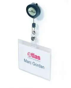 DURABLE MONO SECURITY PASS HOLDER WITH BADGE REEL TRANSPARENT (PACK OF 10) 8138/19