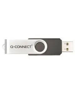 Q-CONNECT SILVER/BLACK USB 2.0 SWIVEL 16GB FLASH DRIVE KF41513