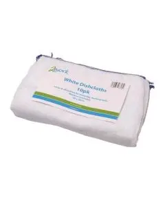 2WORK DISHCLOTH 300X400MM WHITE (PACK OF 10) 100212