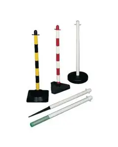 FREESTANDING POST TRIANGULAR CONCRETE-WEIGHTED BASE YELLOW/BLACK 371438