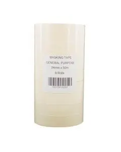 GENERAL PURPOSE 25MMX50M WHITE MASKING TAPE (PACK OF 9) 07517