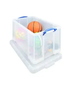 REALLY USEFUL 84L PLASTIC STORAGE BOX W710XD440XH380MM CLEAR 84LC
