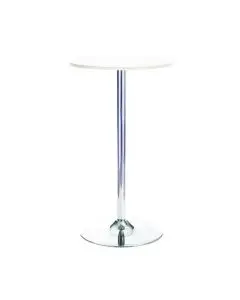 JEMINI TALL BISTRO TRUMPET TABLE 600MM WHITE/CHROME KF840209
