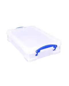 REALLY USEFUL 4 LITRE PLASTIC STORAGE BOX WITH LID 395X255X80MM CLEAR KING4C