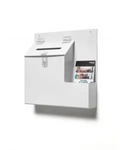 DEFLECTO LOCKABLE BALLOT/SUGGESTION BOX WHITE DEOPBKTYT