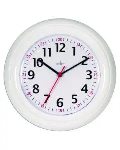 ACCTIM WEXHAM 24 HOUR PLASTIC WALL CLOCK WHITE 21862