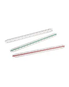 LINEX TRIANGULAR SCALE RULE 1:1 1:20-125 30CM WHITE 311 LXH (PACK OF 1)