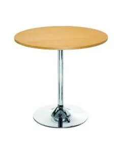 ARISTA BEECH/CHROME 800MM SMALL BISTRO TRUMPET TABLE KF838282