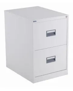 TC STEEL 2 DRAWER FILING CABINET WHITE
