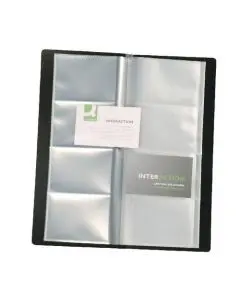 Q-CONNECT POLYPROPYLENE NAME BUSINESS CARD HOLDER 160 CARD BLACK KF03664