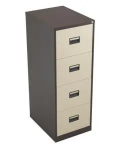 TC STEEL 4 DRAWER FILING CABINET COFFEE CREAM