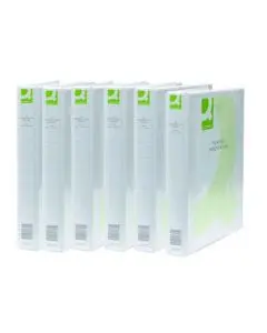 Q-CONNECT PRESENTATION 25MM 2D RING BINDER A4 WHITE (PACK OF 6) KF72645