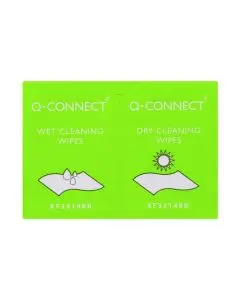 Q-CONNECT WET AND DRY WIPES (PACK OF 20) KF32148