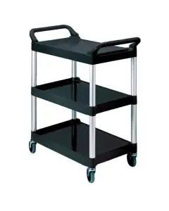 RUBBERMAID UTILITY CART POLYPROPYLENE 3 TIERS SCRATCH RESISTANT W854XD473XH959MM BLACK REF 3424-88-BLA