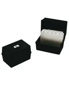 Q-CONNECT CARD INDEX BOX 127 X 76MM BLACK KF10001
