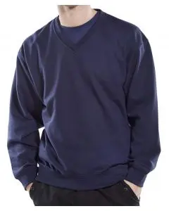 BEESWIFT V-NECK SWEATSHIRT NAVY BLUE S (PACK OF 1)