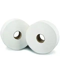 2WORK 2-PLY MINI JUMBO TOILET ROLL 200 METRES (PACK OF 12) J26200VW