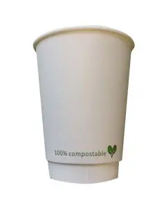 16 OZ BIODEGRADABLE AND COMPOSTABLE DOUBLE WALL HOT PAPER CUPS (PACK OF 25 CUPS)