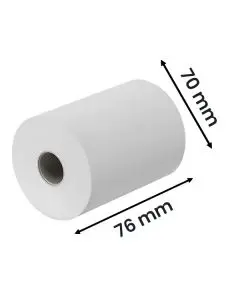 PLAIN PAPER ROLLS 76X70X12.5MM (PACK OF 20)