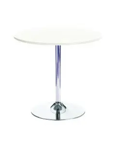 ARISTA WHITE/CHROME 800MM SMALL BISTRO TRUMPET TABLE KF838544