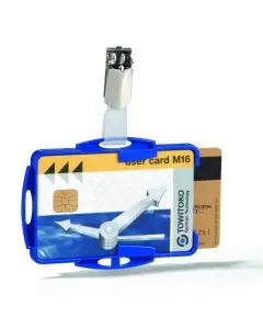 DURABLE DUO SECURITY PASS HOLDER BLUE (PACK OF 25) 8218/06