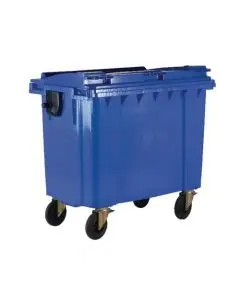 WHEELIE BIN WITH FLAT LID 1100 LITRE BLUE (DIMENSIONS: H1450 X W1400 X D1200MM) 377394
