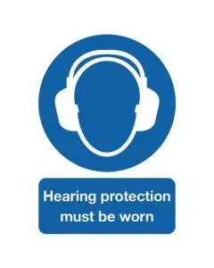 SAFETY SIGN HEARING PROTECTION MUST BE WORN A4 PVC MA01950R (PACK OF 1)