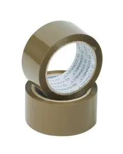 Q-CONNECT POLYPROPYLENE PACKAGING TAPE 50MMX66M BROWN (PACK OF 6) KF27010