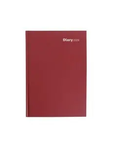 DESK DIARY DAY PER PAGE APPOINTMENTS A5 BURGUNDY 2026 KFA51ABG26