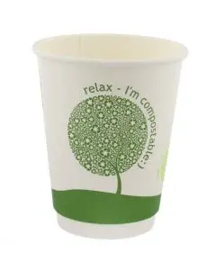 CASE CUPS 8OZ DOUBLE WALL COMPOSTABLE (PACK OF 500 CUPS)