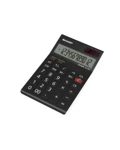 SHARP BLACK EL-124AT DESKTOP CALCULATOR (FOUR KEY MEMORY STORES NUMBERS) EL124ATWH