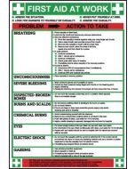 SAFETY SIGN FIRST AID AT WORK (420 X 590MM) WC61 (PACK OF 1)